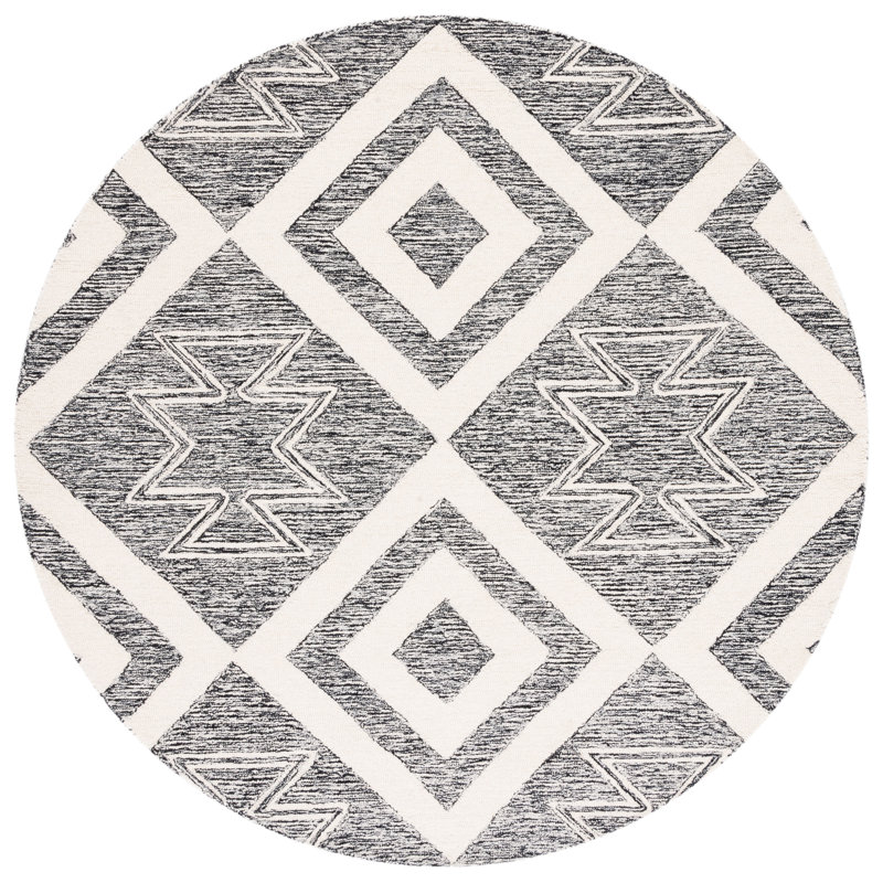 Alexea Hand Tufted Wool And Cotton With Latex Moroccan Rug, Round 6'