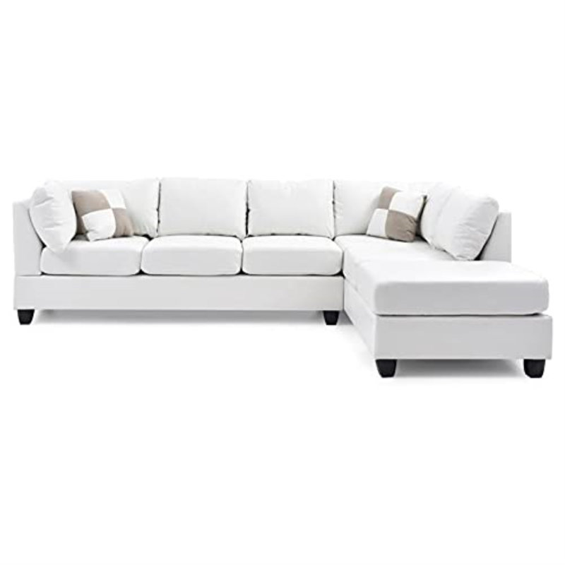 Canapé modulaire réversible Malone, Velours blanc
