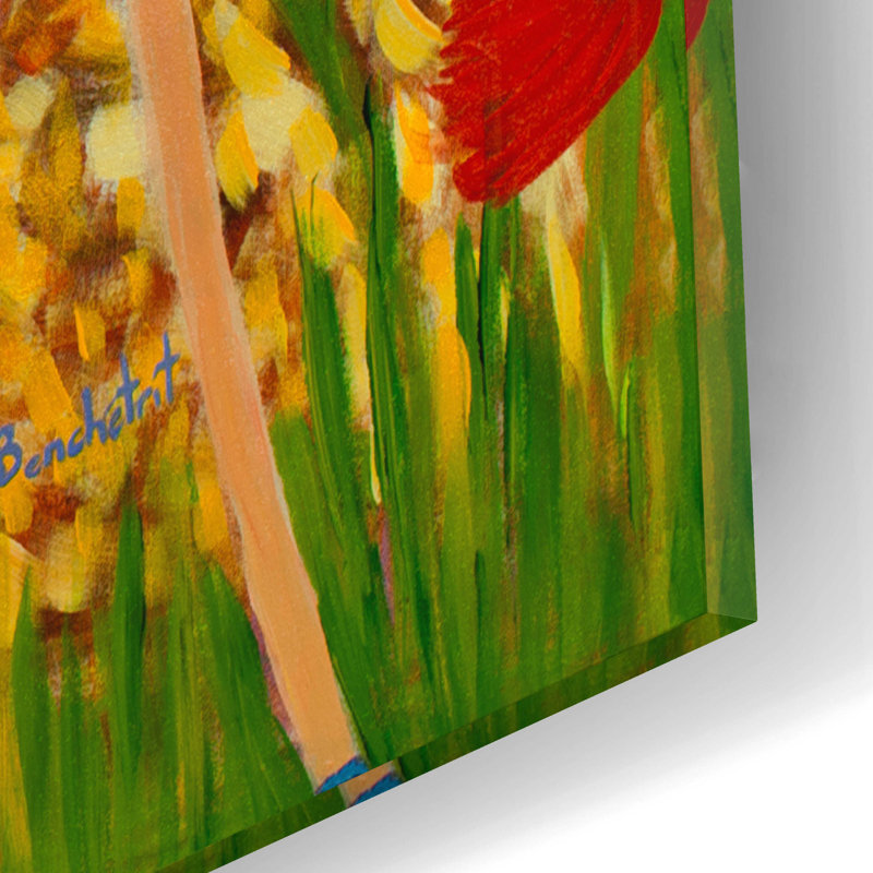 Trois amis par - Peinture sans cadre, H 12 po x l 12 po x P 0,13 po