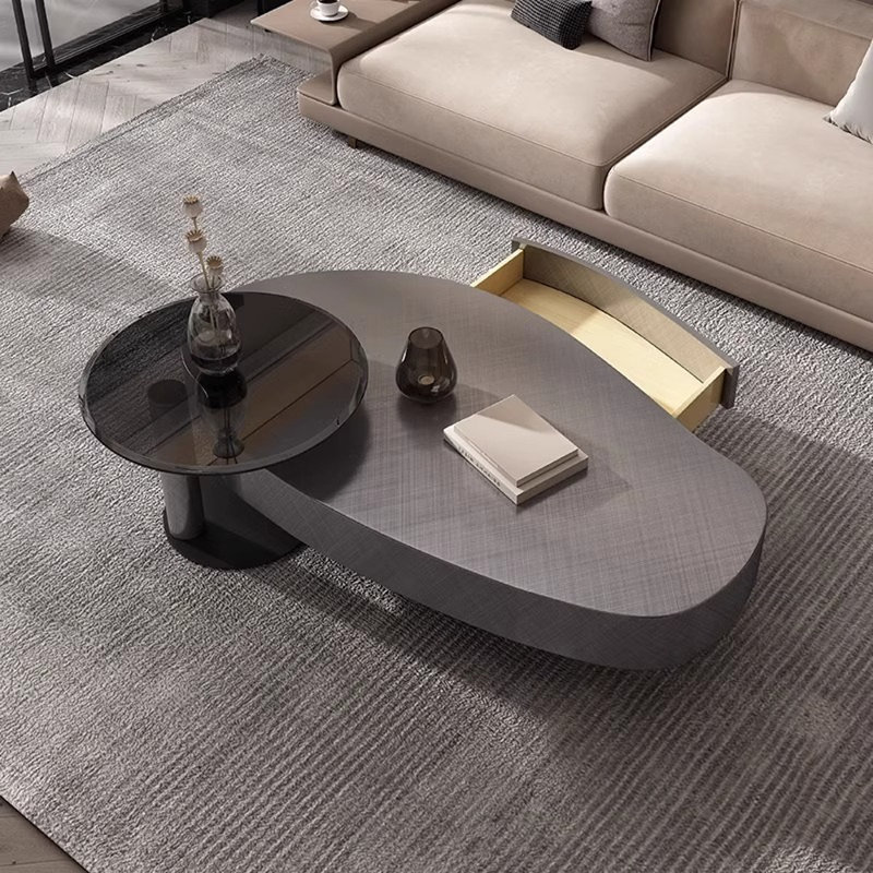 Table basse gigogne en acier au carbone, H 12,99 po x L 55,12 po x l 28,35 po
