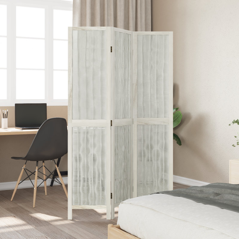 Alexzavier Solid Wood Accent Room Divider, White, 180cm H x 110cm W