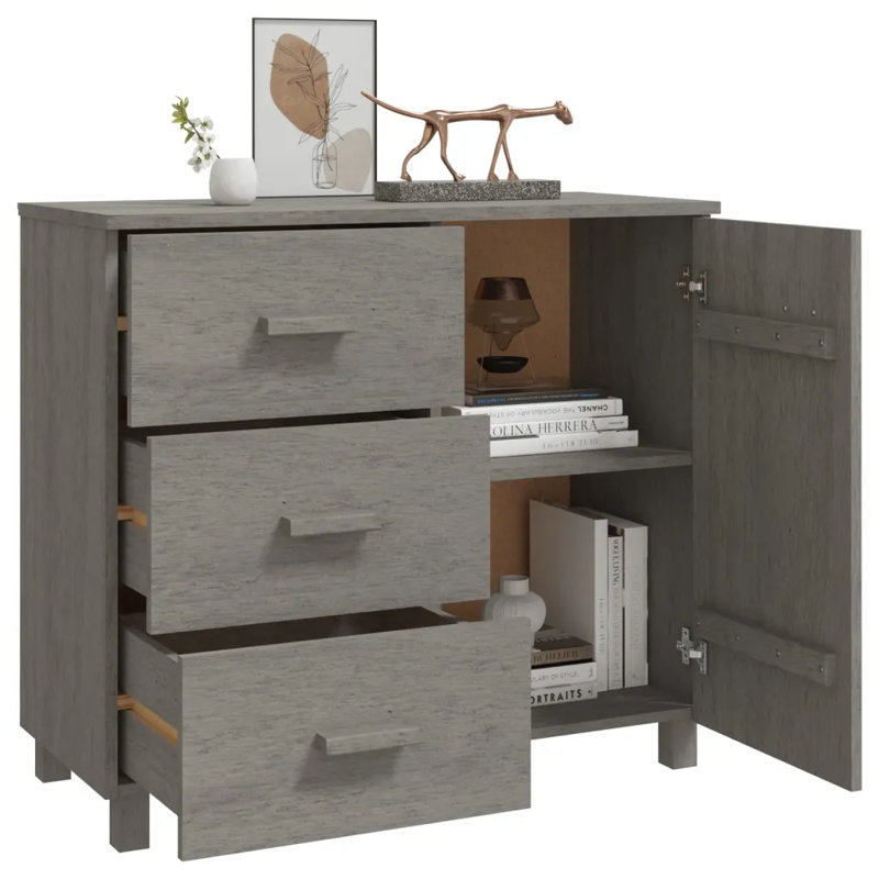 Haydyn 90cm Solid Wood Sideboard, Light Grey