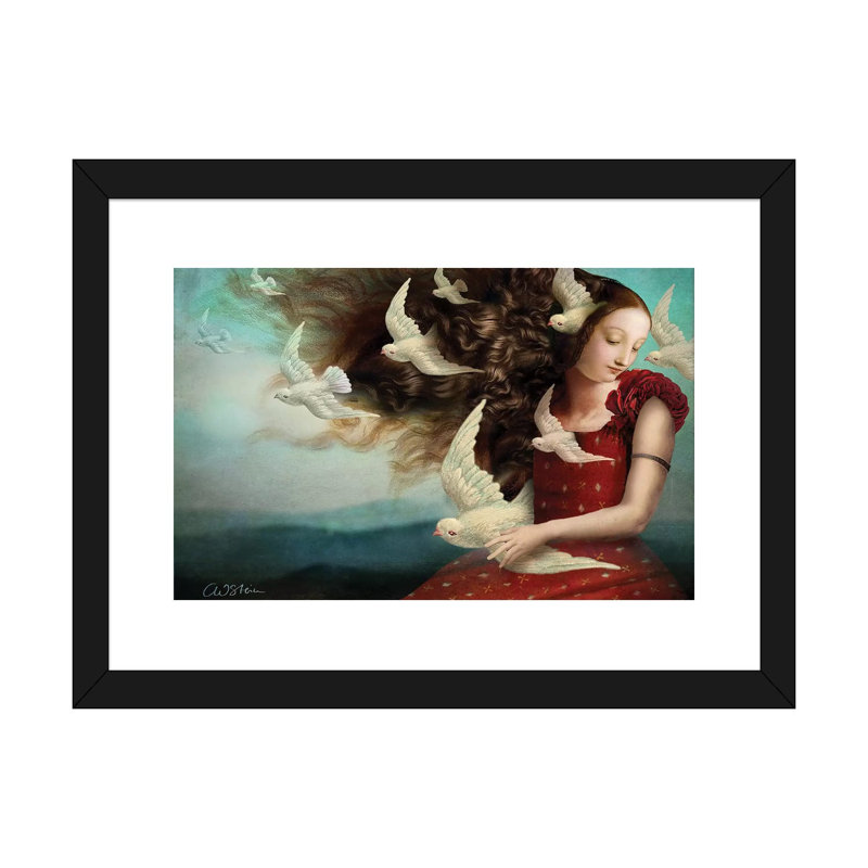 «Memories II» par Catrin Welz-Stein, H 16 po x l 24 po x P 1 po, Papier encadré noir