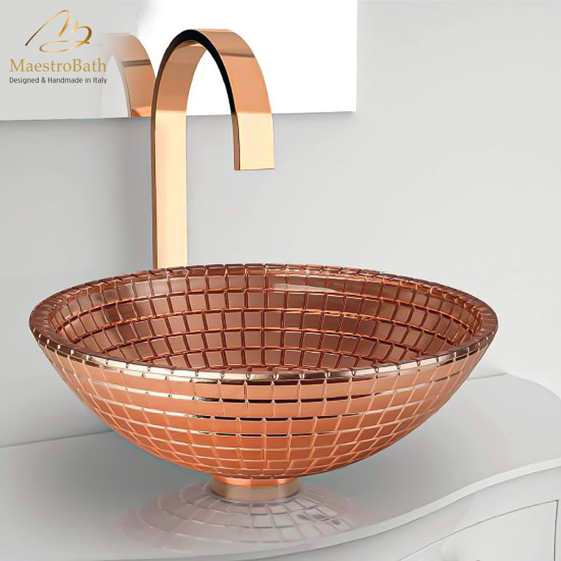 Atelier 16.5'' L Bathroom Sink, Gold Rose