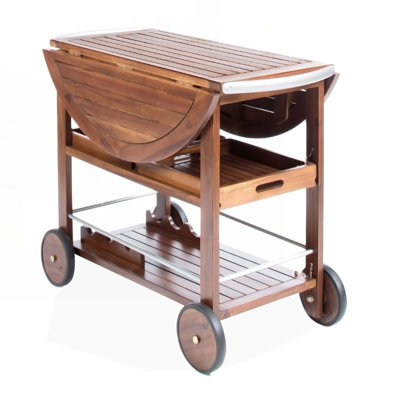 Bar Cart Storage Kitchen Island with Wine Rack and Glass Holder