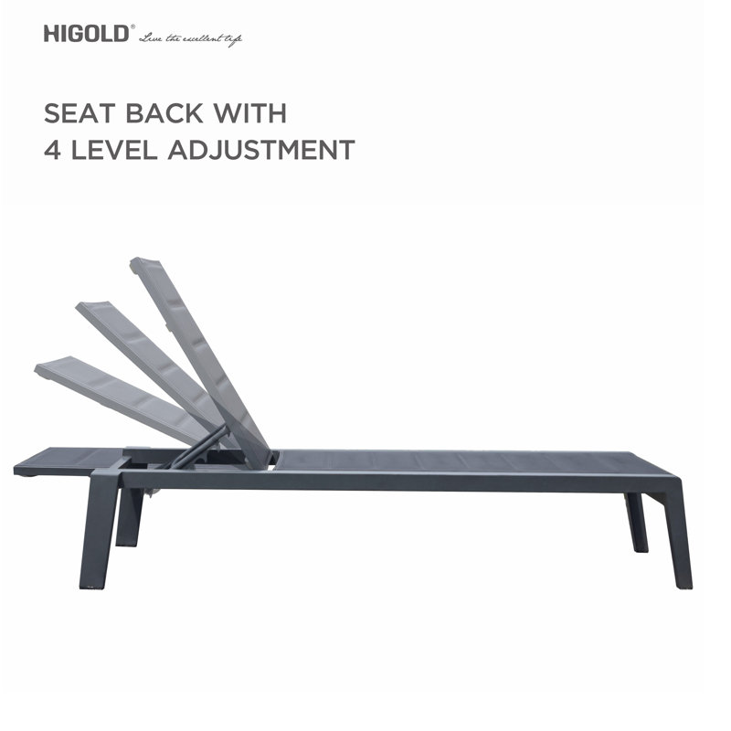 Higold 6977 Emoti Outdoor Chaise Lounge With Space Aluminum Set Of 2