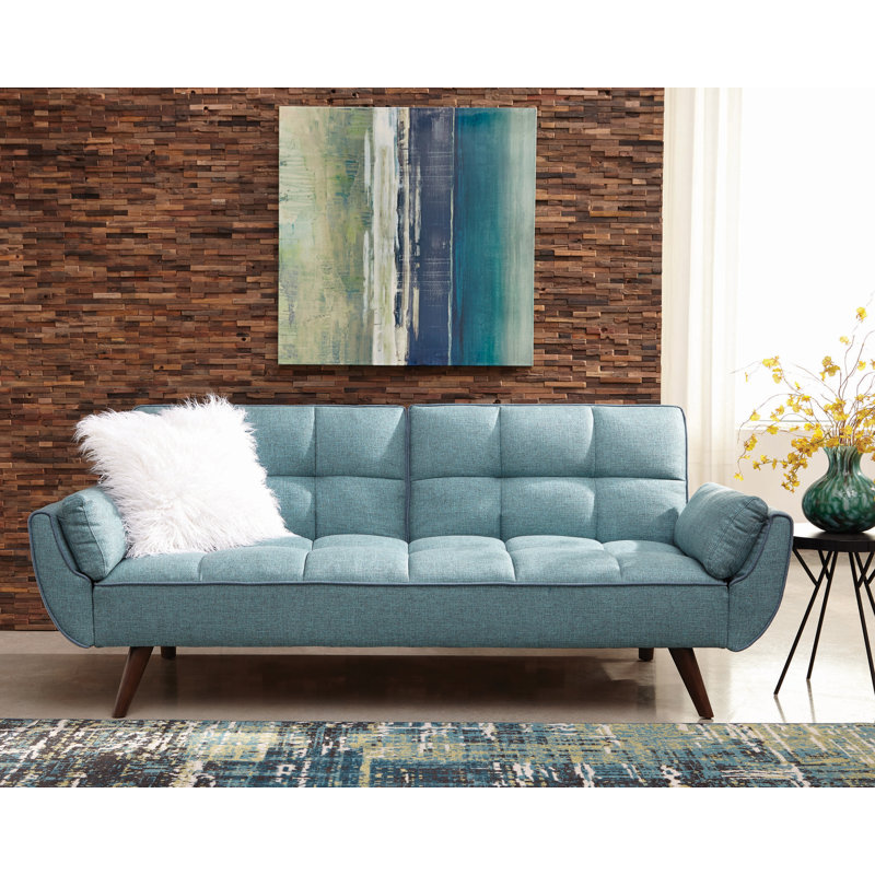 Lashanae Upholstered 83.5'' Sleeper Sofa, Turquoise Blue