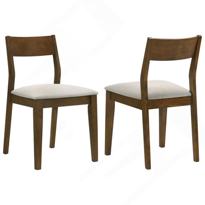 Dark Brown Upholstered Dining Chair (Set of 2)