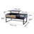 Scheri Top Coffee Table with Hidden Storage, Wood Grain Finish, Metal Frame, Farmhouse Cocktail Table for Living Room