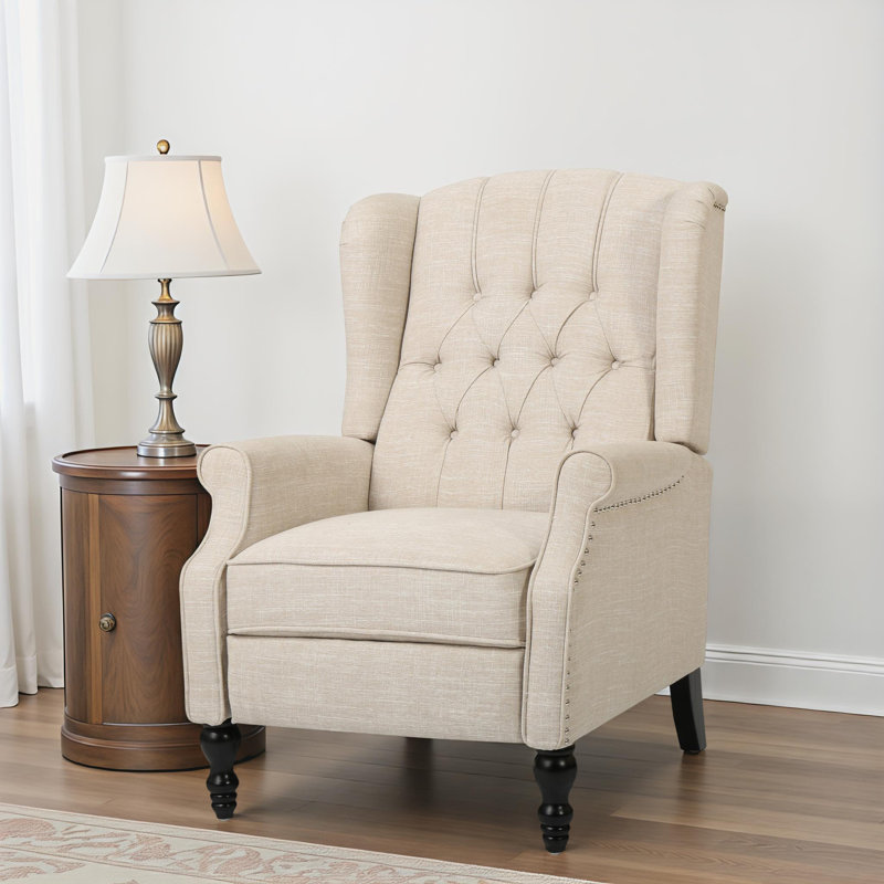 Val Upholstered Recliner, Beige
