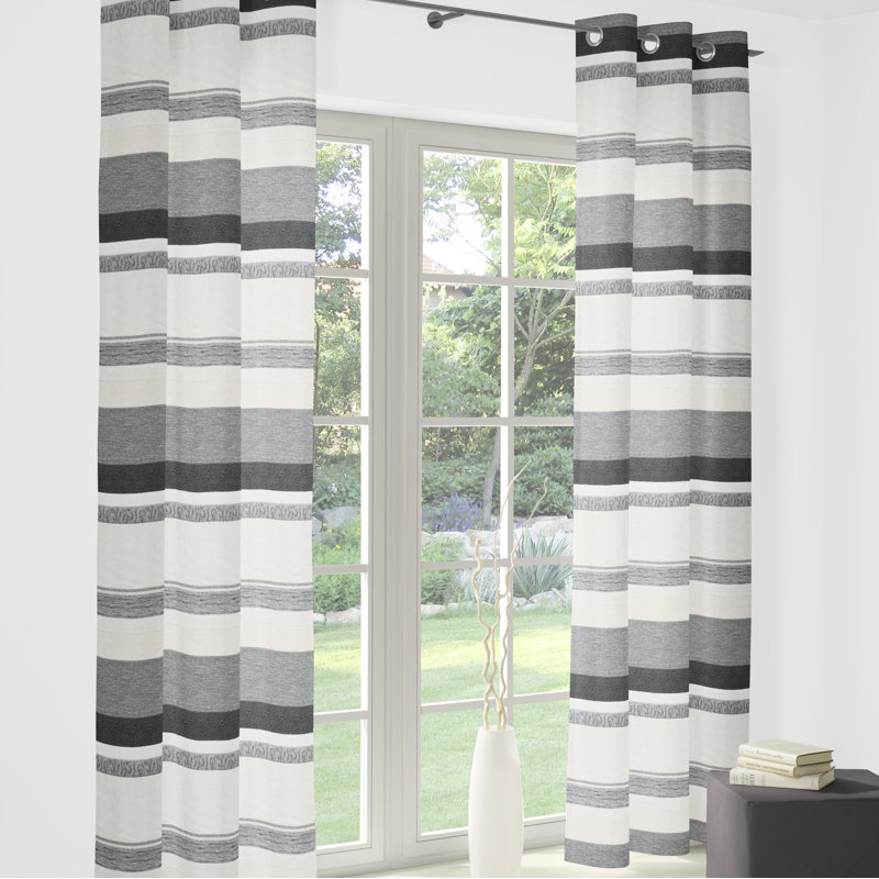Pennington Room Darkening Curtain Single Panel, 135cm Width x 225cm Drop, Grey/Brown/Blue