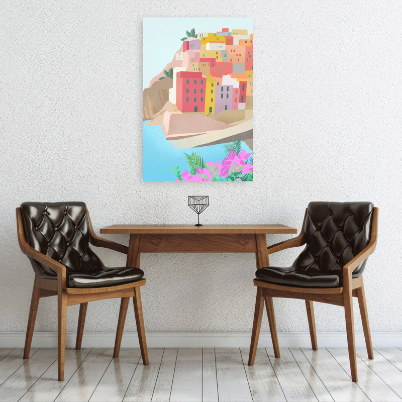 Italy Colorful Abstract Contemporary Landscape Ocean Wall Art Print, 91.44cm H x 60.96cm W