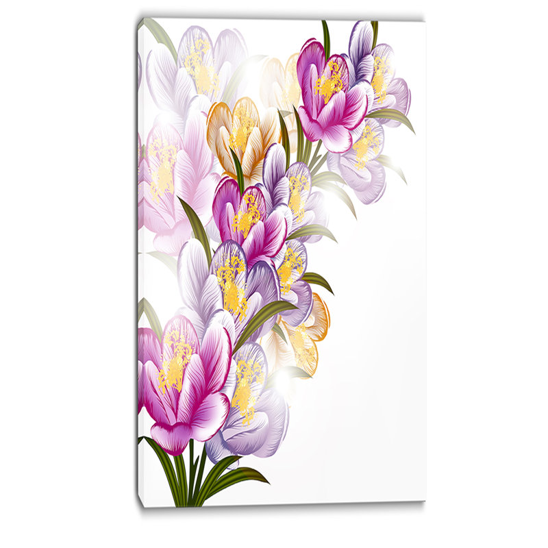 « vector purple floral », reproduction d’art sur toile tendue, H 32 po x l 16 po