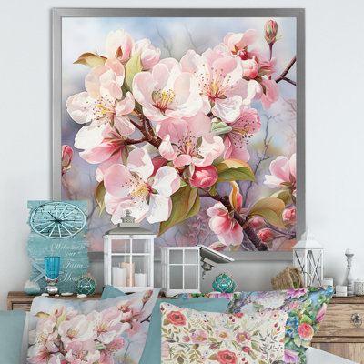 Fleur de pommier en hiver sur toile