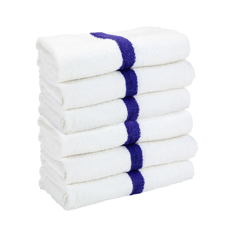 Dage 6 Piece 100% Cotton Bath Towel Set, Blue