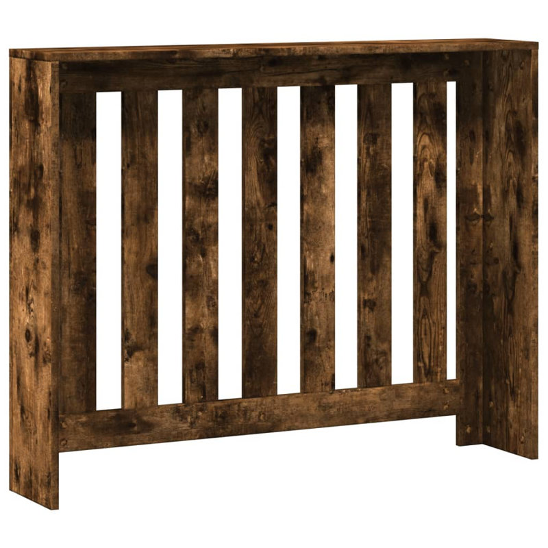 Small Radiator Cover, Smoked Oak, 104 x 20 x 82 cm, Vertical Slats