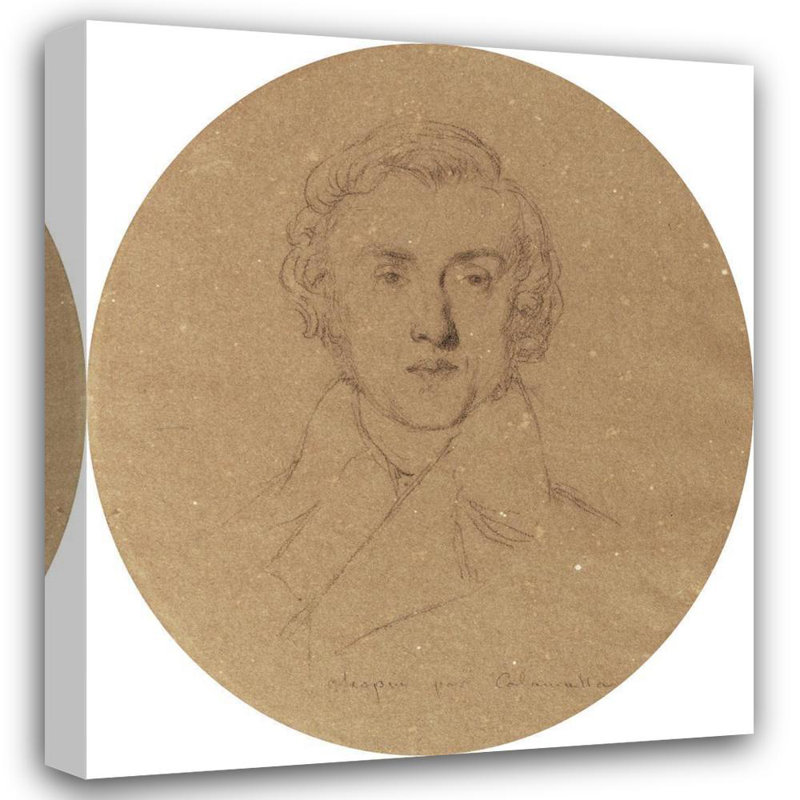 «Portrait of Fryderyk Chopin» par Luigi Calamatta - Art mural sur toile tendue avec châssis, H 24 po x l 17 po