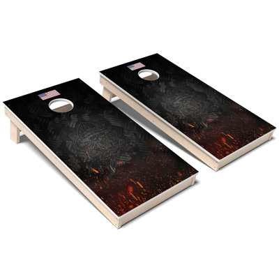 Ensemble de planches de cornhole composites en métal crâne métallique toutes saisons