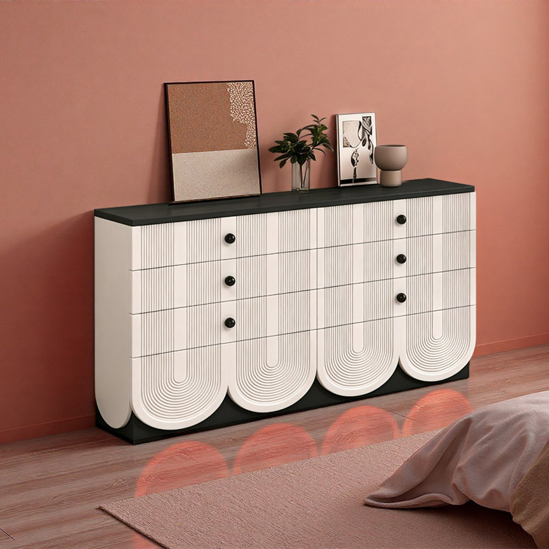 Buffet Modern, Noir / blanc grisâtre