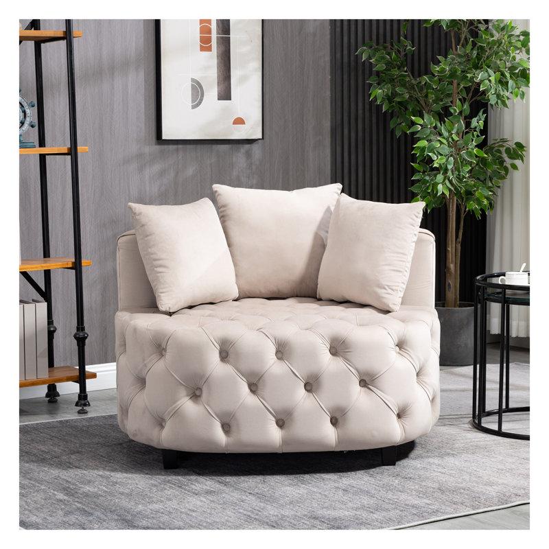 Chaise berçante classique en velours A&A Furniture, Beige