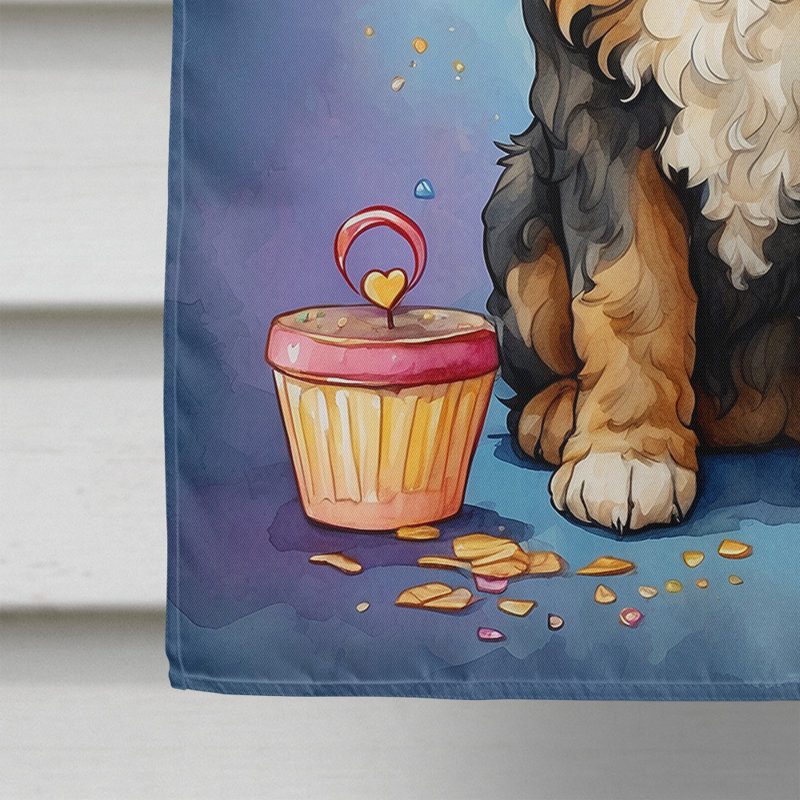 Drapeau «Happy Birthday House», Bernedoodle