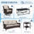 5-Person Outdoor Patio Conversation Seating Group Swivel Chairs With Coffee Table And Beige Cushions-172324841