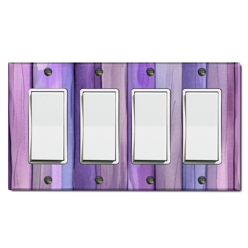 Plaque murale standard mauve à 4 écorces avec imprimé écorce d'arbre mauve