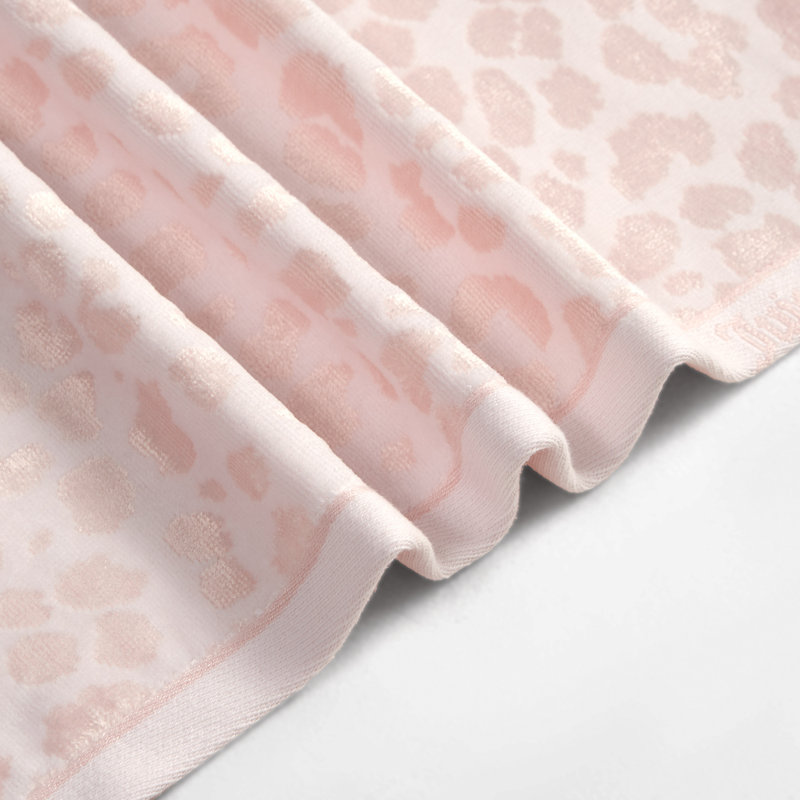 Serviettes de bain Juppy Couture Leopard Bling, Blanc / rose cristal, 2 serviettes de bain et 2 serviettes à main