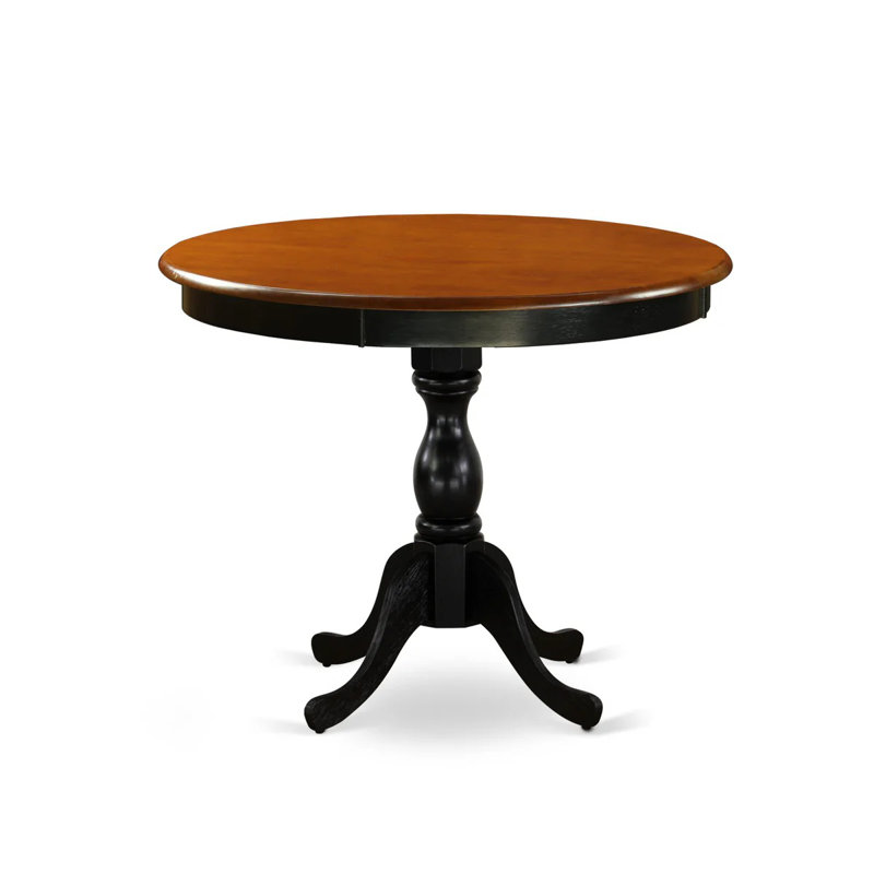 3-Piece Dinner Table Set Contains a Dining Table and 2 faux Leather Kitchen Chairs with Slatted Back- Black Finish