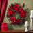 Poinsettia Faux Poinsettia Plastic 24'' Wreath