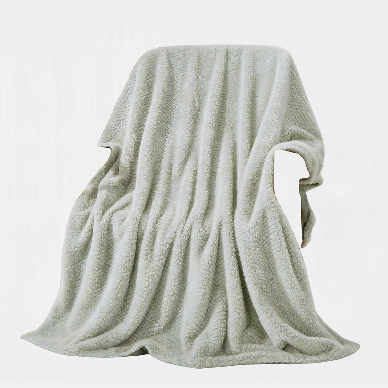 Jeté en fourrure moelleuse Sage Green, Vert