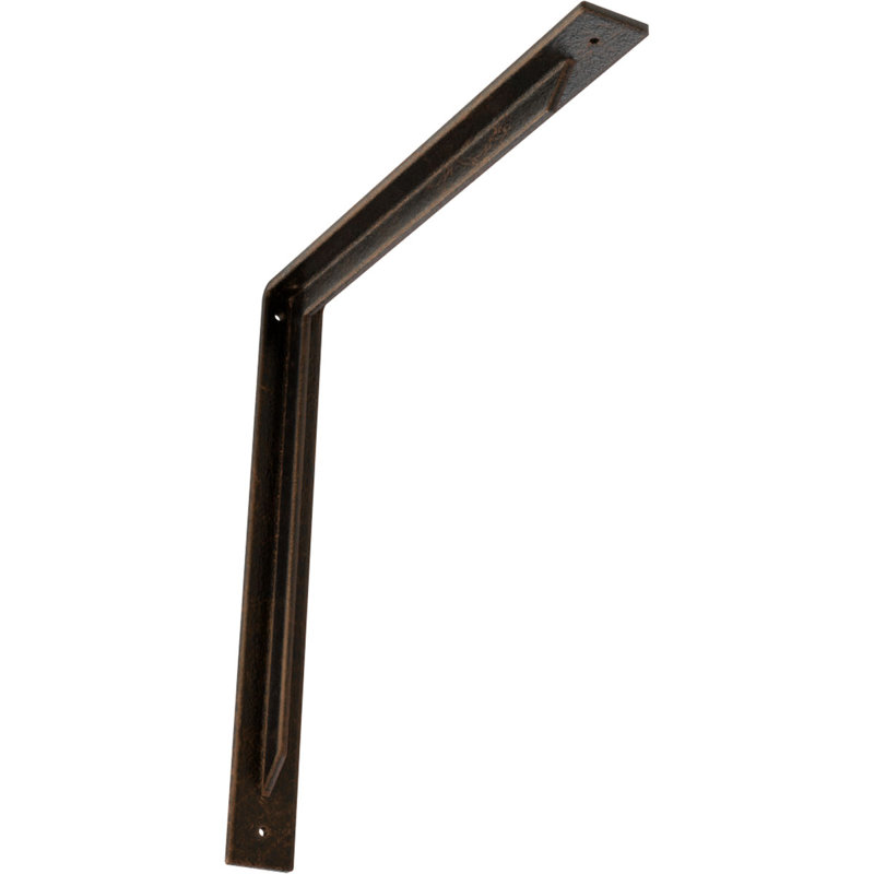 Support en acier Stockport, Bronze vieilli, H 18 po x l 2 po x P 18 po