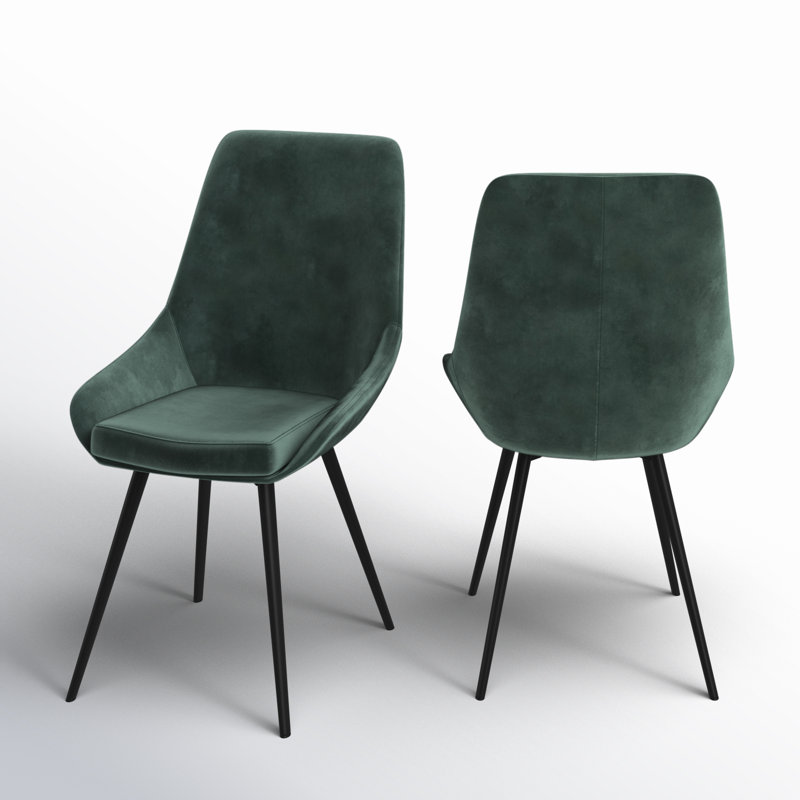 Chaise d'appoint rembourrée en velours Veronica, Vert