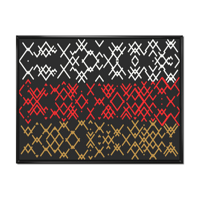 " White Red And Beige Grunge Geometrics "