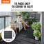 Paquet de 10 tuiles de terrasse emboîtables 12 po x 12 po en plastique pour porche gris foncé