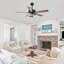 Ventilateur de plafond 52 "à DEL moderne 3CCT avec télécommande, pales double face, à intensité variable, moteur réversible à 6 vitesses, tiges verticales 4" / 10 "-1602955949