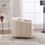 Fauteuil demi-tonneau surdimensionné pivotant à 360 ° avec capitonnage et oreillers
