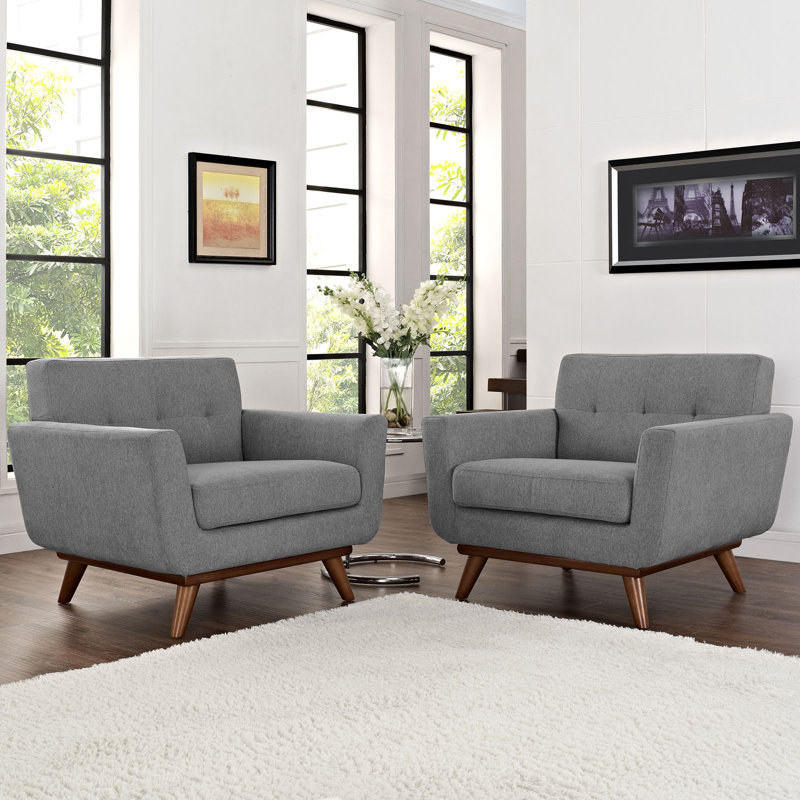 Fauteuil Engage, Velours gris performance