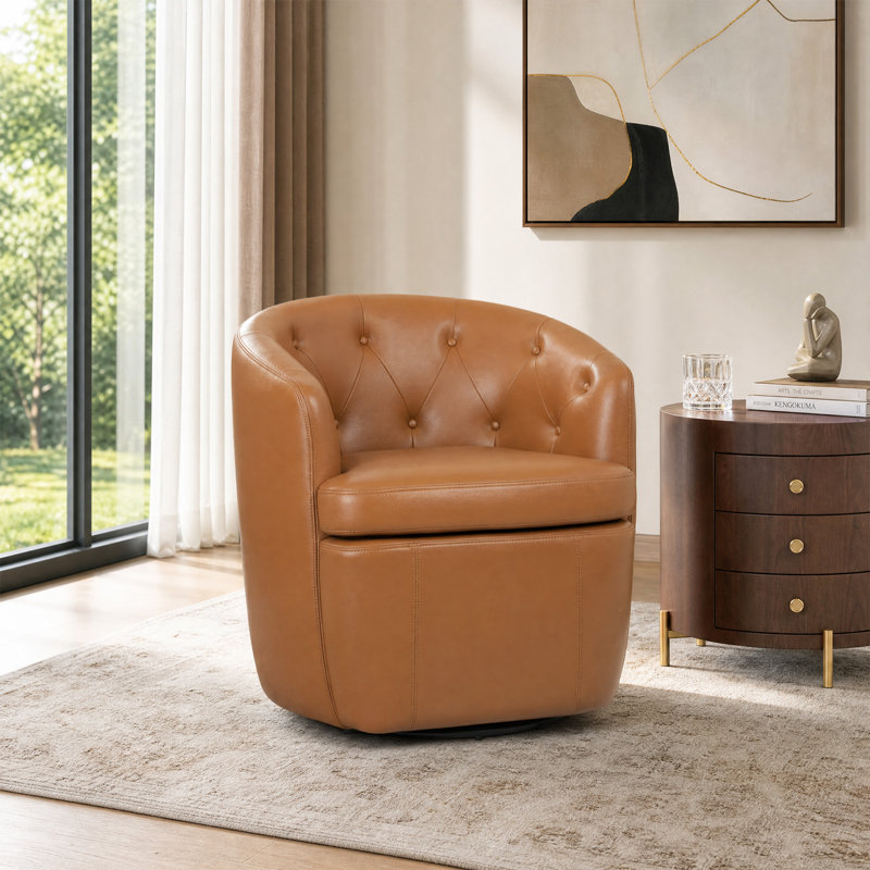 Fauteuil demi-tonneau pivotant Classic, Brun