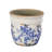 6.5in. Floral Tuscan Ceramic Blue Scroll Planter