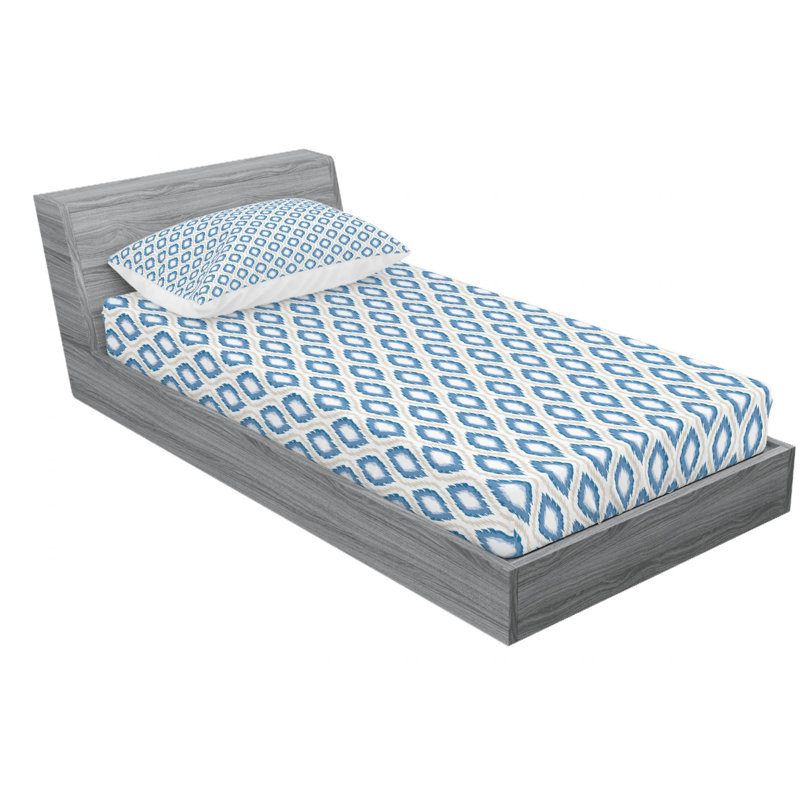 Microfiber Ikat Sheet Set, Twin Sheet Set + Fitted Sheet + 1 Pillowcase