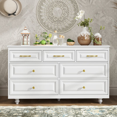 7-Drawer Dresser with 2 Size Drawers for Bedroom, Living Room
