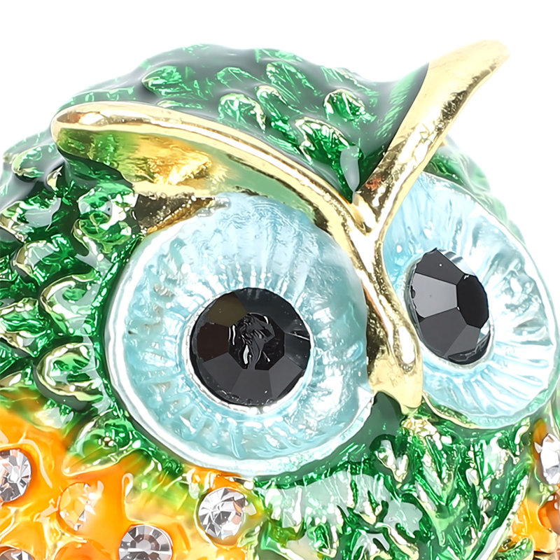 Figurine hibou bibelot boîte à bijoux animaux pour bagues en boucles d'oreilles