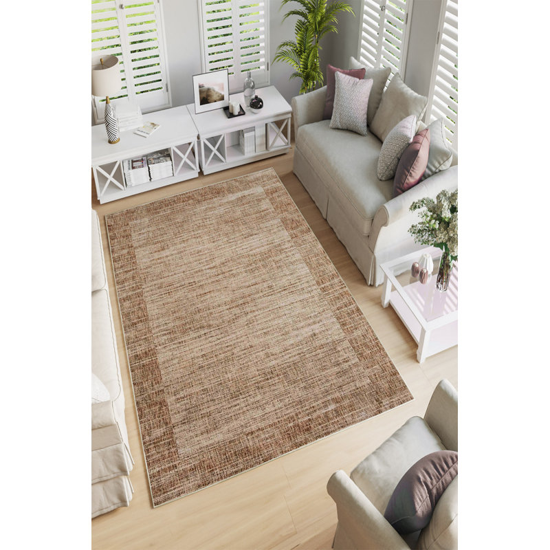 Eco-Friendly Area Rug (5.9 x 9.2 ft), 100% Polyester, 650 g/m² | Antibacterial, Non-Slip PVC Dot Underside, 0.2 in Pile Height | Machine Washable, Digital Print Design for Modern Home Décor, Durable & Easy Care