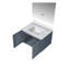 Meuble-lavabo compact avec comptoir en marbre de Carrare et miroir DEL