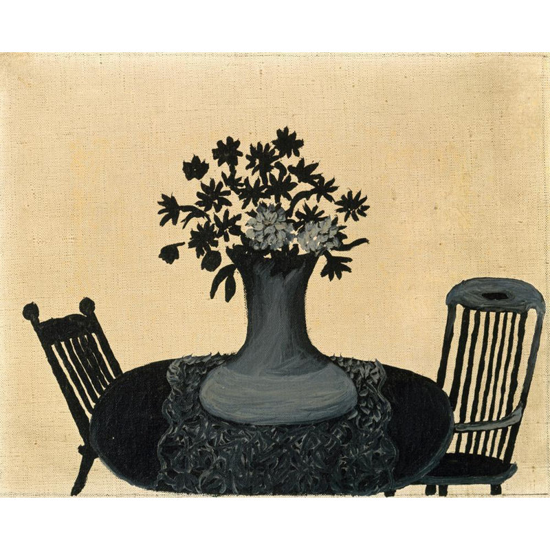 «Table and Two Chairs» par Horace Pippin - Art mural sur toile tendue avec châssis, H 17 po x l 24 po