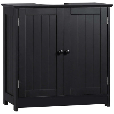Kleankin 23" Pedestal Sink Storage Cabinet, Under Sink Cabinet, Bathroom Vanity Cabinet With U-Shape And Adjustable Internal Shelf