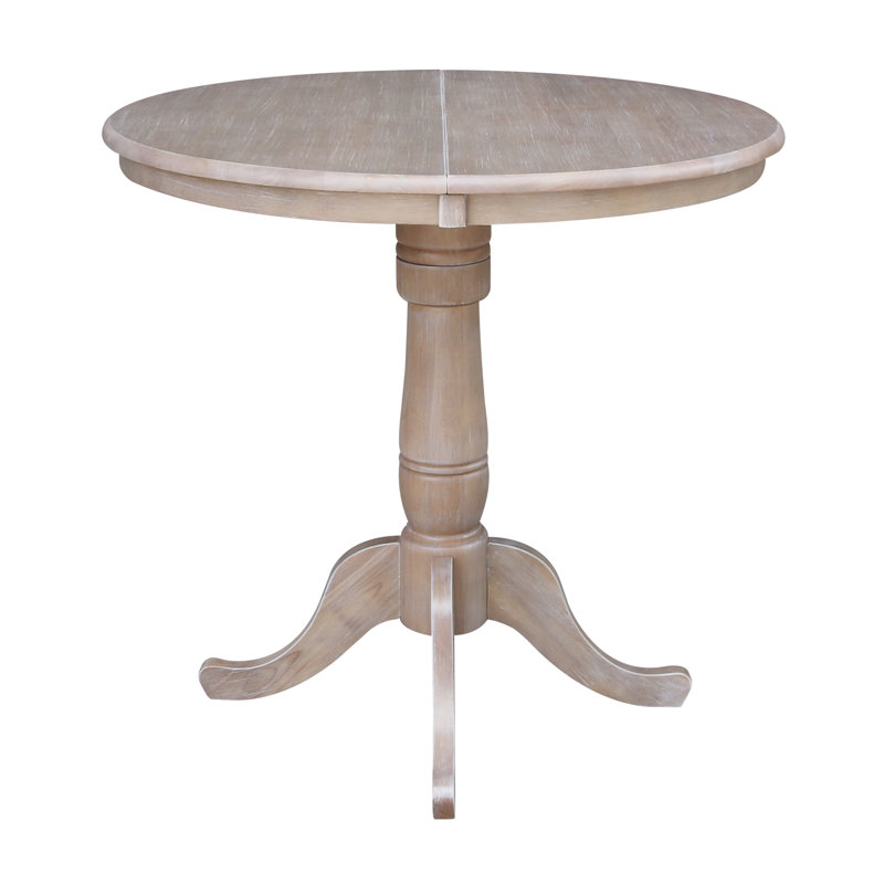 Fabian Counter Height Solid Wood Dining Table, Washed Gray Taupe/Washed Gray Taupe