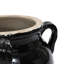 Vase en terre cuite noir rustique 9,8 "avec poignées