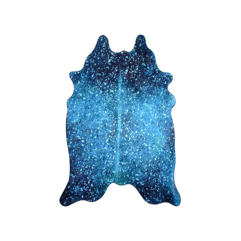 Tapis bleu sarcelle à imprimé animal Bouno